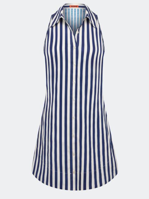 SIMONMILLER Loch Sleeveless Mini Dress in Navy/Cream Stripe