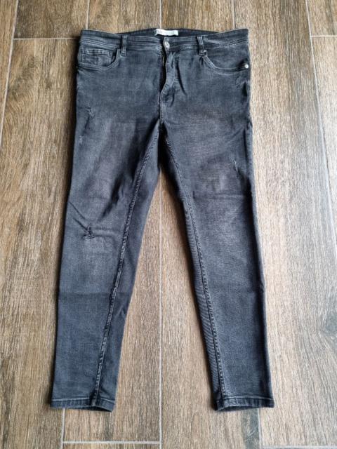 Zara - grey distressed skinny jeans, 34x30