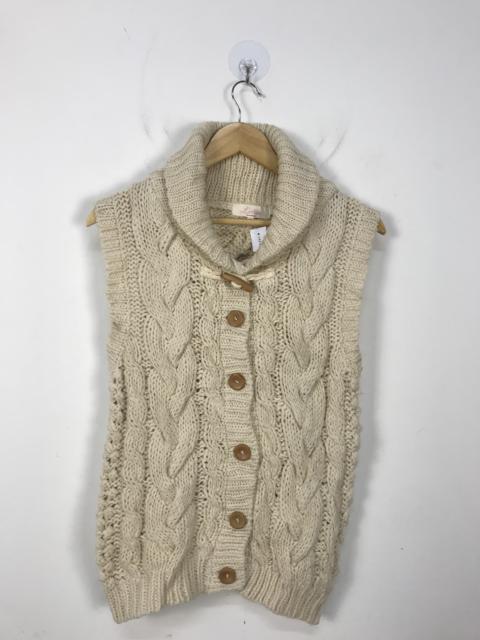 Other Designers Japanese Brand - Letters Chunky Cable Knit Sweater Vest #2856