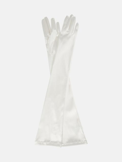 Bridal satin opera gloves