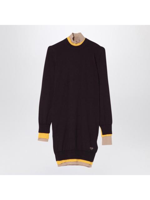 Fendi Dark Purple Wool Dress Women