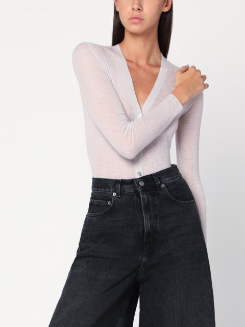 6397 Ivory semi-sheer knit cardigan