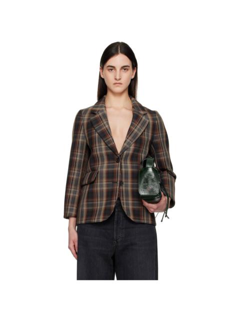 Acne Studios Brown Check Bonded Blazer