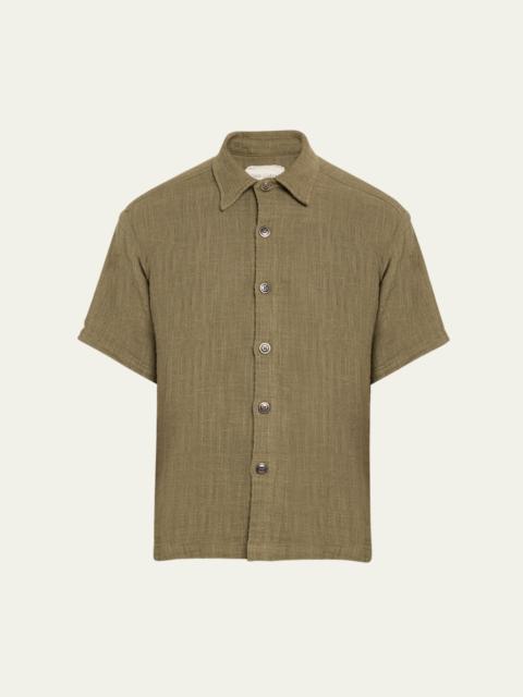 Men's Linen Button-Down Shirt