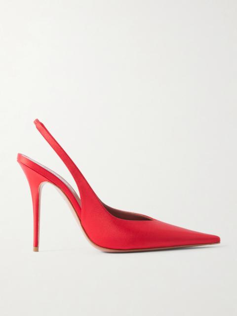 Amina Muaddi Anok Satin Slingback Pumps