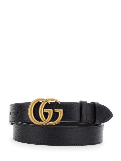 GUCCI Gucci Men Black Reversible Belt With Buckle With Double G Logo In Leather Man