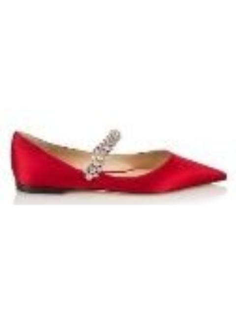 JIMMY CHOO Jimmy Choo Baily Satin Pointed-Toe Ballerina Flats, Brand Size 34.5 ( US Size 4.5 )