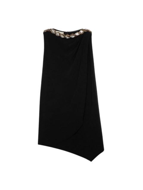 GUCCI Crystal Embellished Draped Jersey Shift Dress