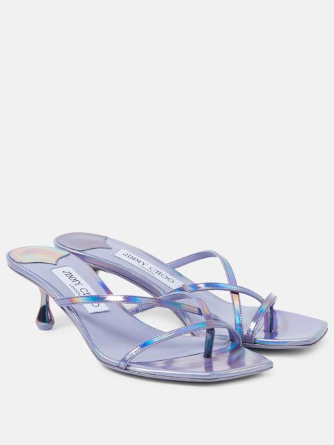 JIMMY CHOO Etana metallic leather mules
