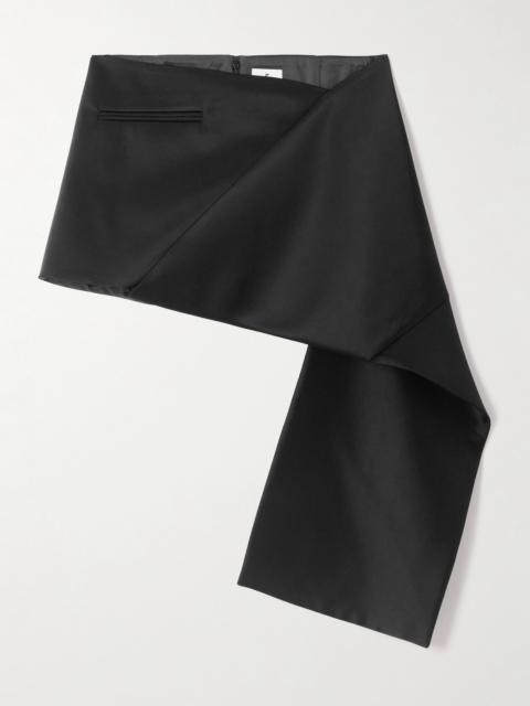 courrèges Wrap-effect Asymmetric Satin Mini Skirt