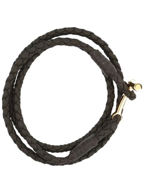 TOM FORD BRAIDED LEATHER BRACELET