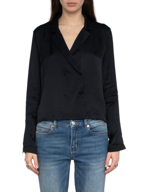 Zadig & Voltaire Zadig & Voltaire Tussi Satin Top in Black at Nordstrom