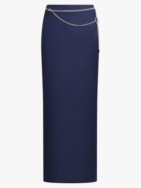 rabanne CHAIN DETAIL MAXI SKIRT | DEEP NAVY