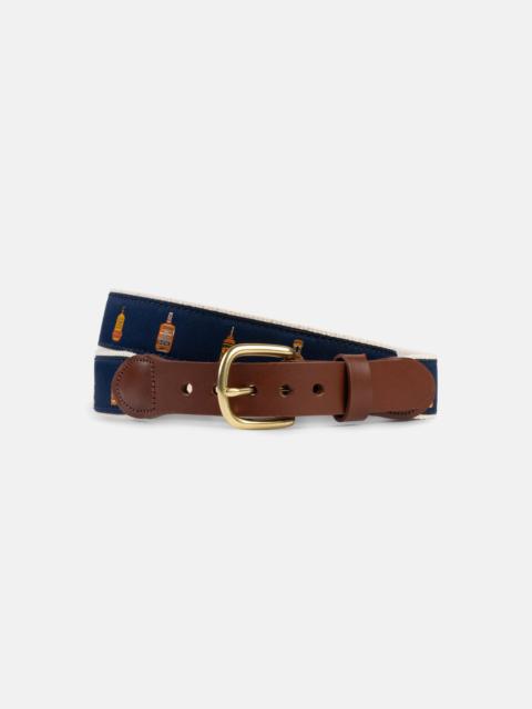 J. PRESS MADE-IN-USA WHISKEY MOTIF BELT