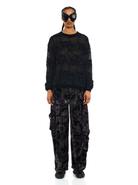 Collina Strada BLACK KNIT LACE WOOLLY SWEATER