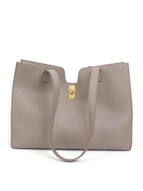 Celine Cabas 16 Soft In Supple Grained Calfskin - Pebble
