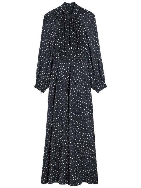 RIXO Rixo Paige Polka dot Silk Midi Dress