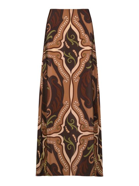 Johanna Ortiz Nuevos Territorios Silk Maxi Skirt multi
