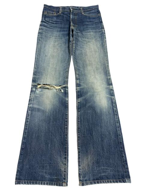 Other Designers Japanese Brand - Vintage Japanese Abahouse Blue Wash Distressed Flare Jeans