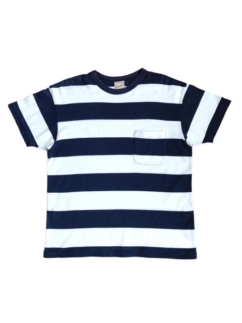 Other Designers Japanese Brand - Belafonte Japan Big Stripe Border Pocket Tee