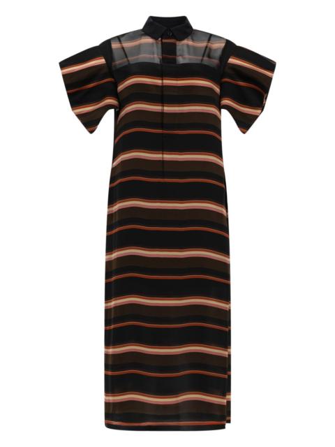 sacai MIDI DRESS WITH HORIZONTAL STRIPE PRINT