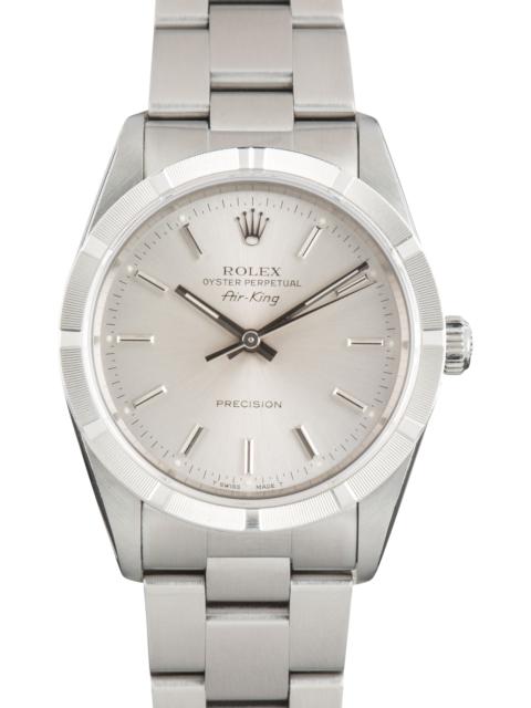 ROLEX Used Rolex Air-King Silver Dial Ref 14010 Engine Turned Bezel