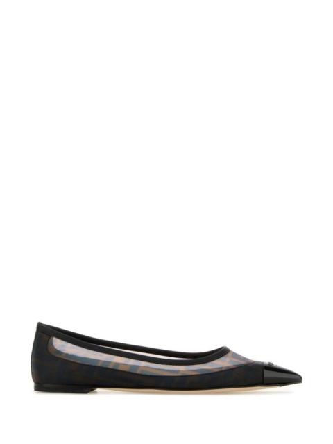 Fendi Woman Printed Mesh Colibrã¬ Ballerinas