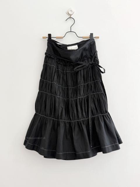 Comme Des Garçons Comme Des Garcons Cotton Linen Ruched Tie-Wrap Silver Skirt