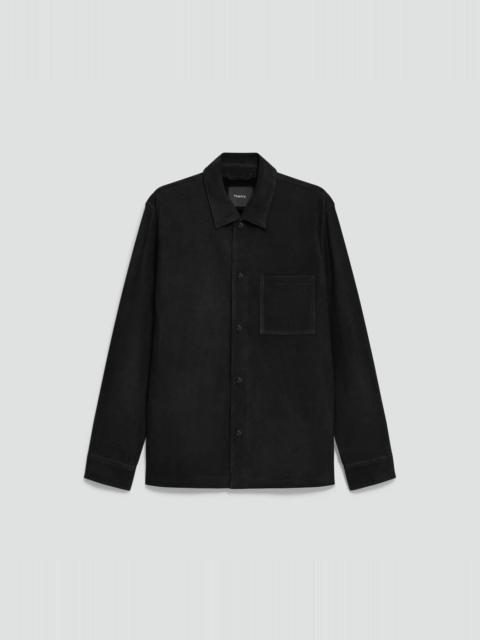 Theory Snap Overshirt in Suede