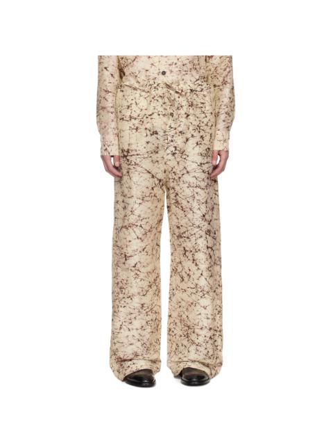 AIREI Beige Printed Trousers