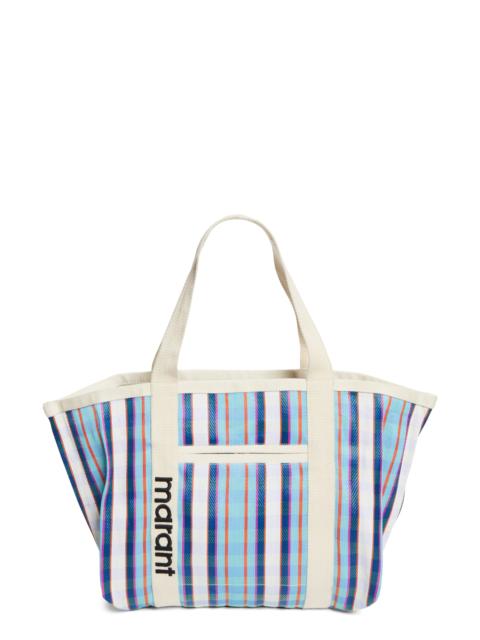 Isabel Marant Isabel Marant Darwen Stripe Jacquard Tote in Turquoise/Chalk at Nordstrom