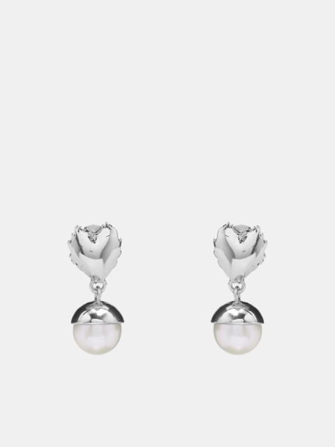 VEERT Flame Heart Pearl Earrings