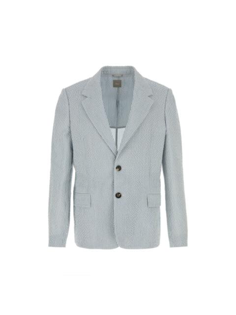 Dior DIOR $3300 Light Blue Striped Wool Single Breasted Jacket Ne
