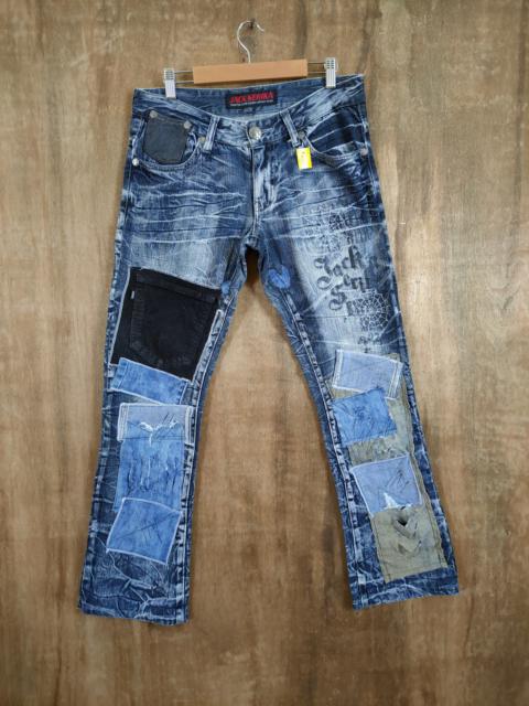 Other Designers Skulls - Jack Serika patchwork skull denim punk pants DD #46-830