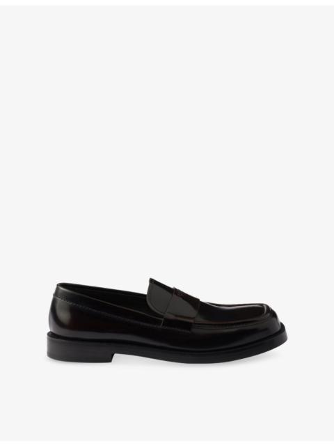 Prada Brand-Debossed Leather Loafers