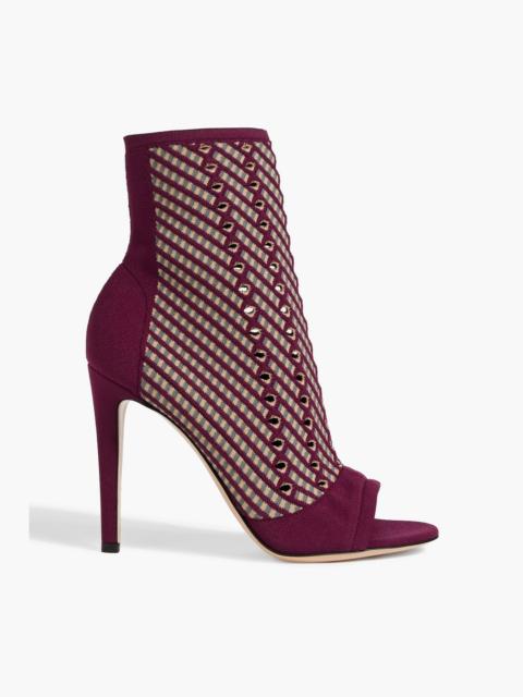 Gianvito Rossi Rio perforated jacquard-knit ankle boots