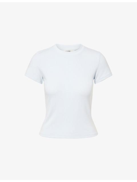 FRAME The Rib Short-Sleeves Stretch-Woven T-Shirt