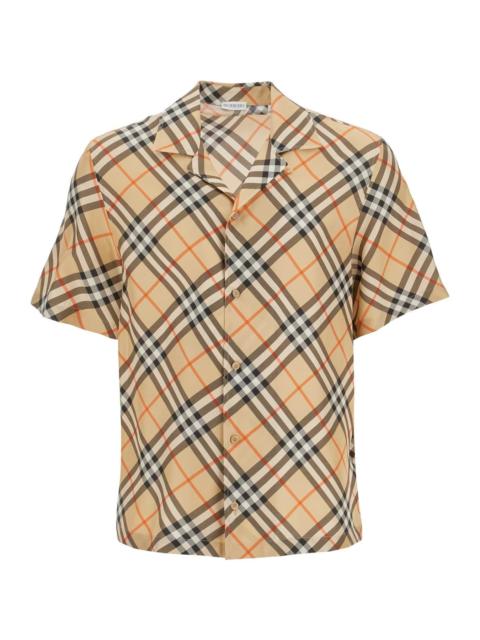 Burberry ERED SILK SHORT-SLEEVED SHIRT