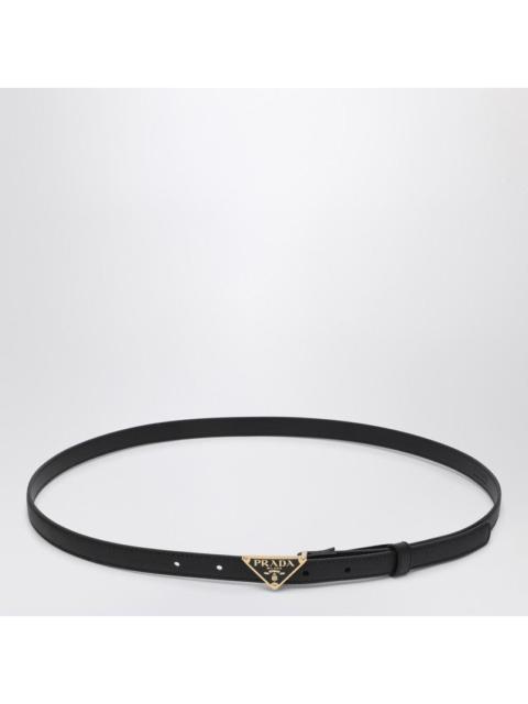 Prada Prada Black Saffiano Belt With Triangle Logo Women