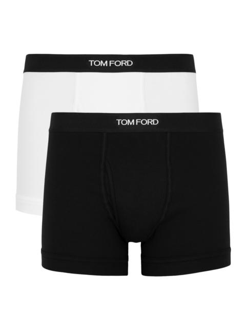 Logo stretch-cotton boxer briefs - set of two