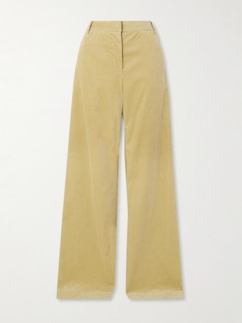 Another Tomorrow Organic Cotton-corduroy Wide-leg Pants