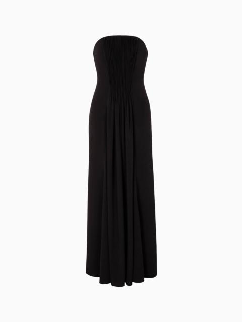 GIORGIO ARMANI ASV triple silk-georgette bustier dress
