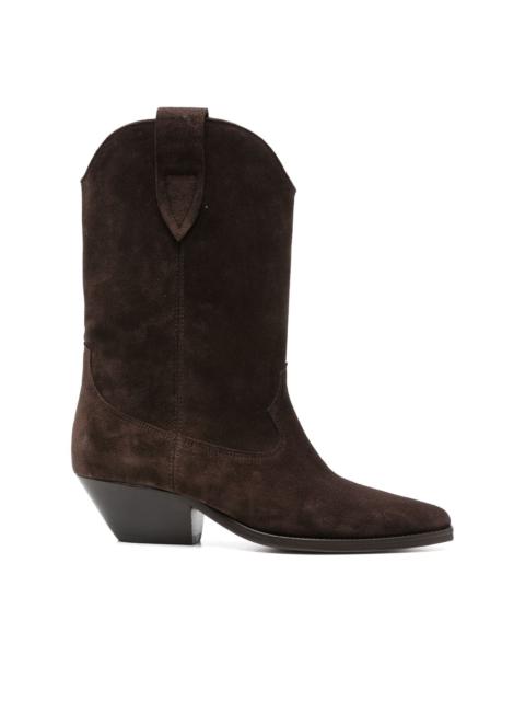 suede pointed-toe boots