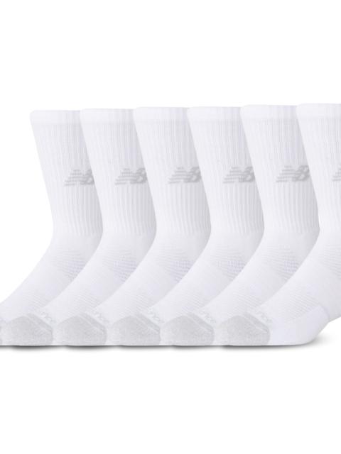 New Balance New Balance New Balance Active Cushion 6PK Crew Sock White Size M