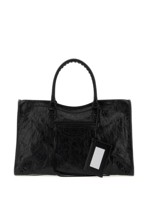 BALENCIAGA Balenciaga Men Black Leather Large Le City Shopping Bag