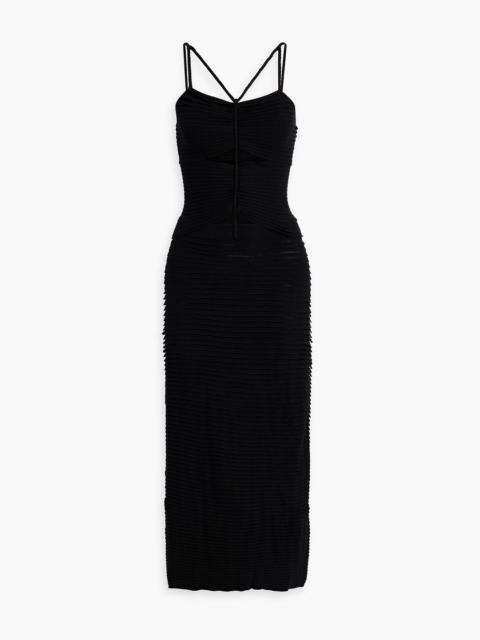 Altuzarra Cutout pleated stretch-knit midi dress