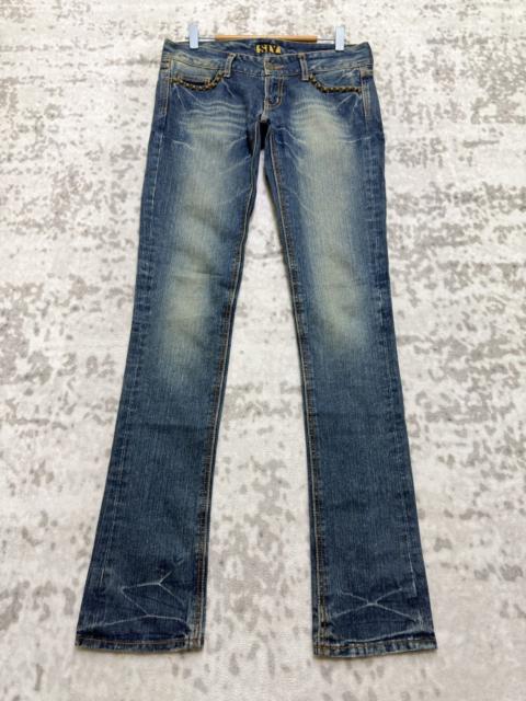 Hysteric Glamour SLY Slim Fit Low Rise Studded Distressed Claw Mark Denim