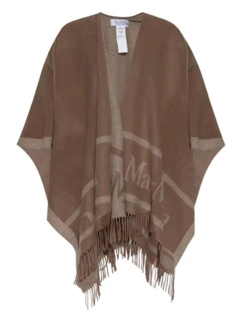 Max Mara fringed shawl poncho