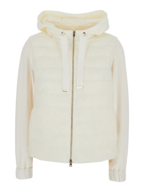 Herno Herno Women White Down Jacket With Drawstring Hood And Quilted Design In Cotton And Tech Fabric Woma