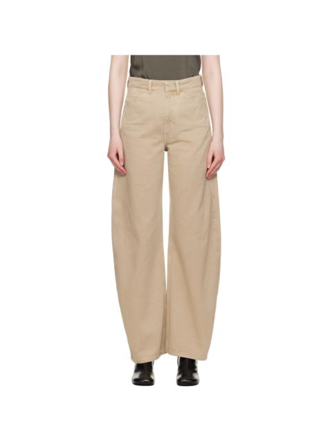 Lemaire Beige High Waisted Curved Jeans